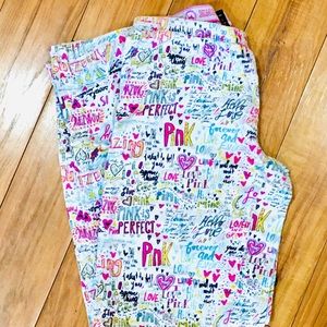 Victoria’s Secret Pink flannel sleep pajamas pants logo